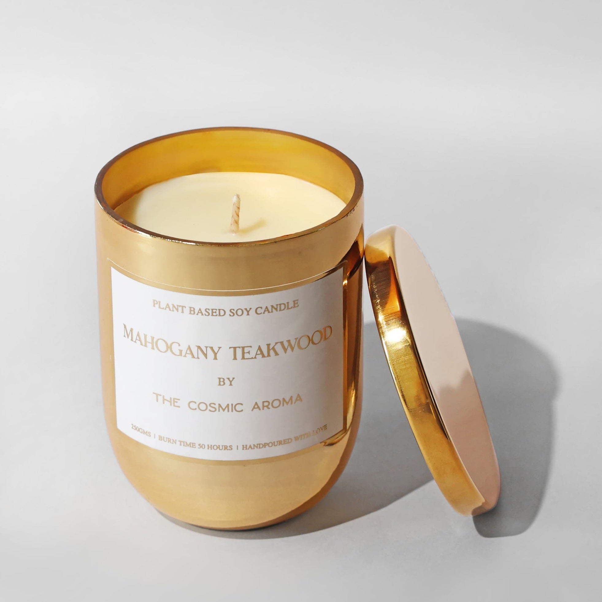 The Cosmic Aroma's Luxury Mahogany Teakwood Signature Candle