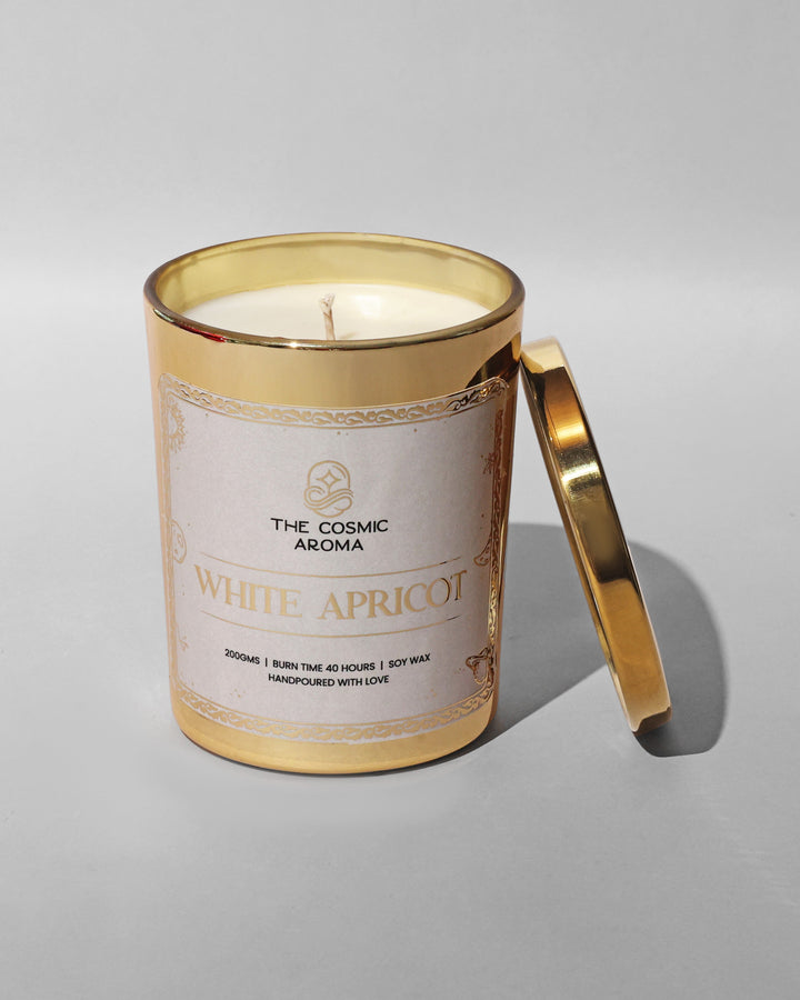 White Apricot Candle The Cosmic Aroma