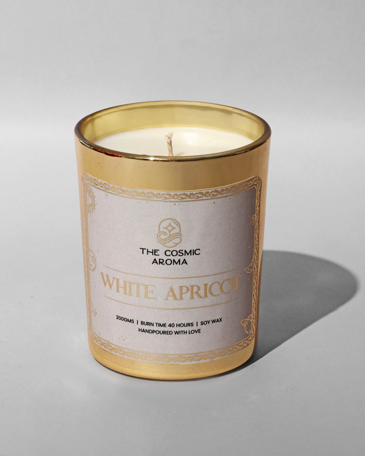 White Apricot Candle The Cosmic Aroma