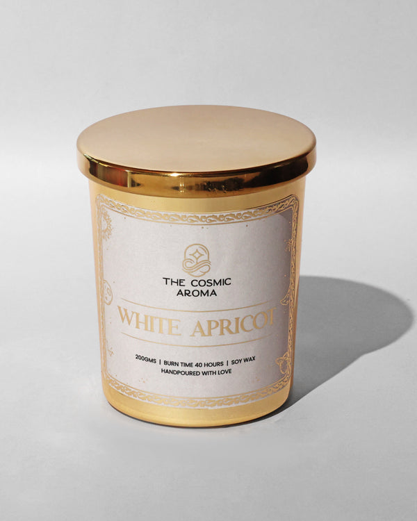 White Apricot Candle The Cosmic Aroma