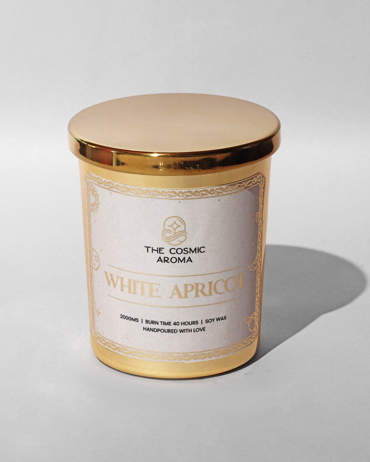 White Apricot Candle The Cosmic Aroma